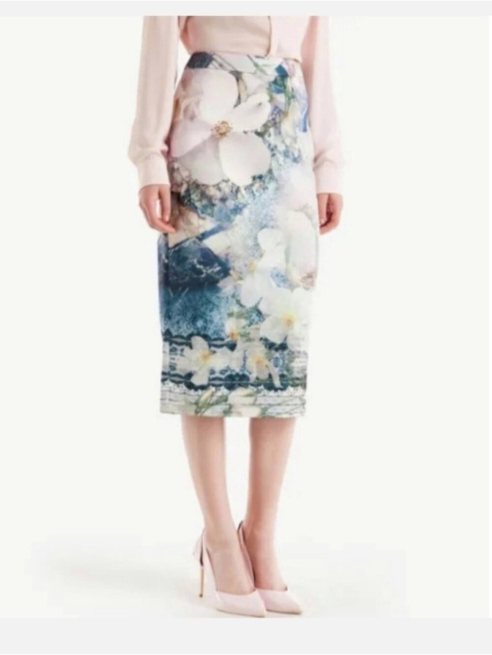 TED BAKER | Sinda Tile Floral Midi Skirt US sz 2 